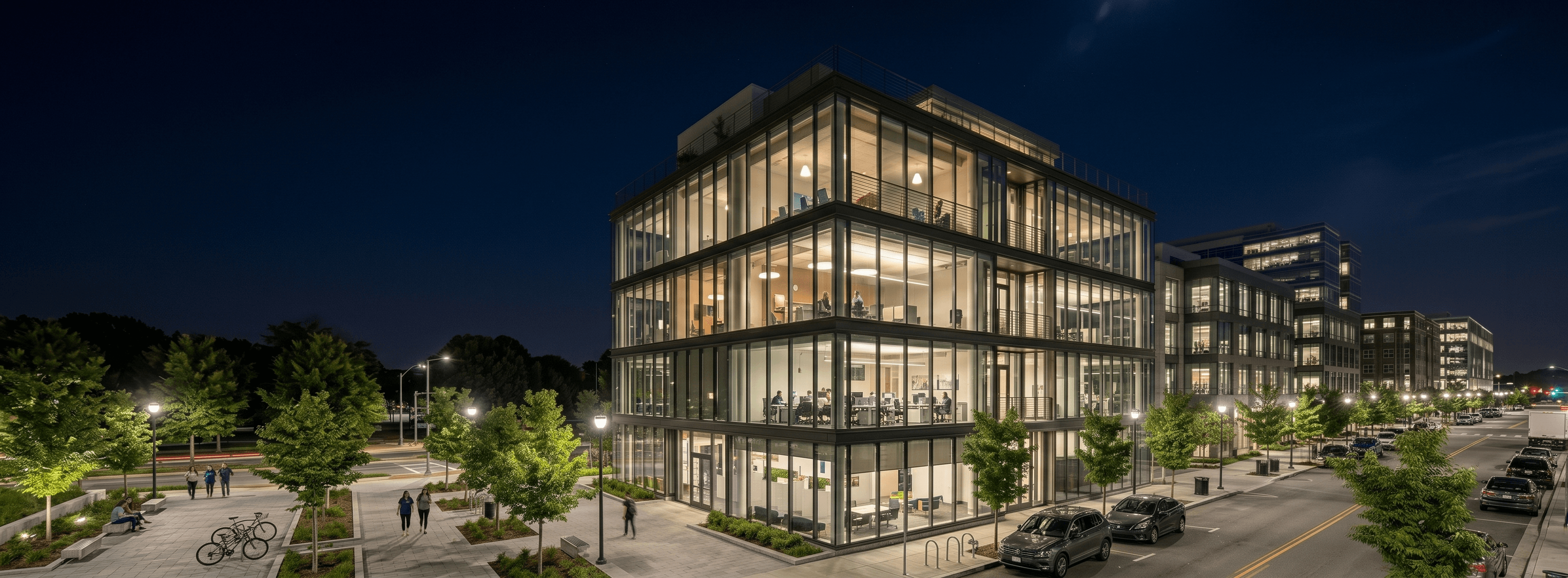 Modern glass facade architecture